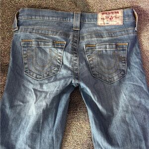 True Religion Light Blue Denim Jeans with Horseshoe Back Pockets